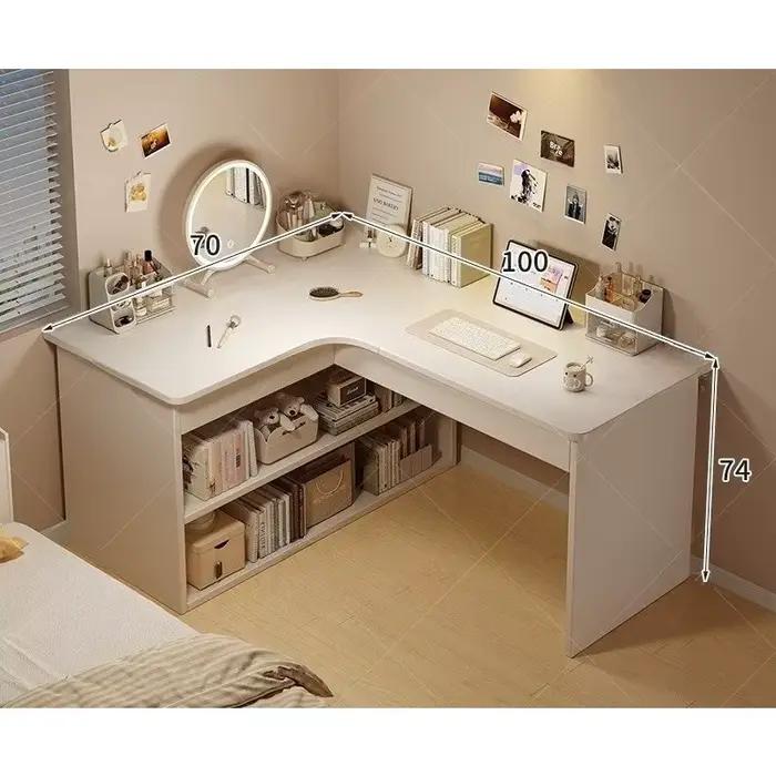 Bureau d'ordinateur, bureau à domicile, bureau de chambre, bibliothèque intégrée, bureau d'angle mul