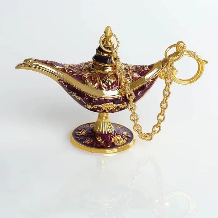 Aladdin lampe magique alliage artisanat décoratif ornements Statue mariage vacances fête maison salo