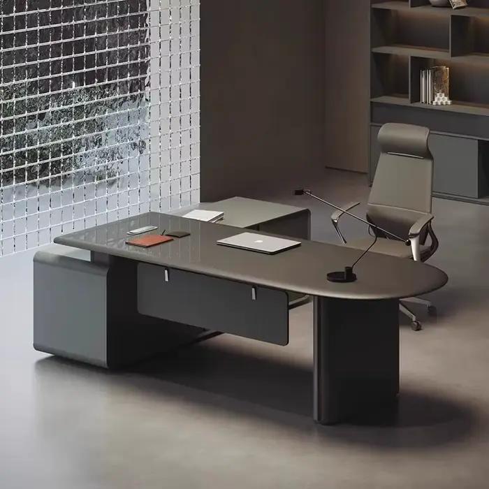 Bureau de gestionnaire de bureau de luxe moderne, bureau d'ordinateur de direction laqué pour la mai