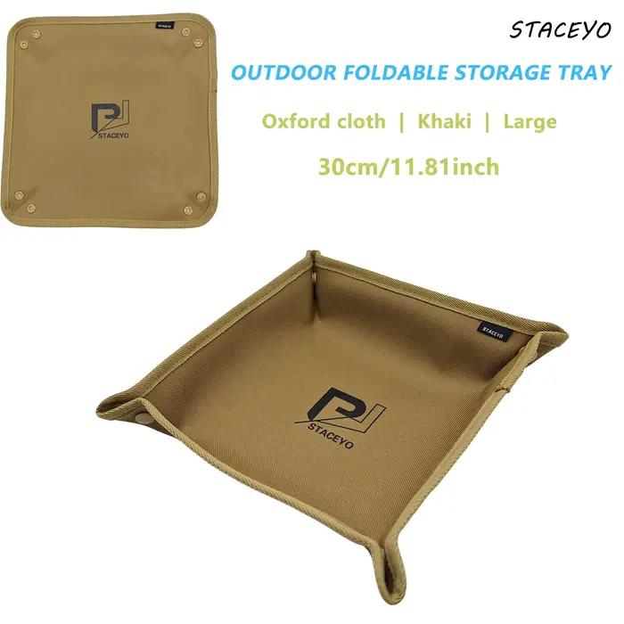 Plateau de rangement de bureau kaki 1 pièce, outils à domicile pour l'organisation, le camping en pl