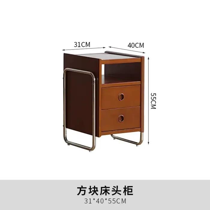 Armoire de chevet vintage, mini boîte de rangement rétro en bois massif, organisateur de chambre à c