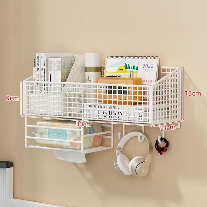 Étagère murale sans perçage, supports de rangement muraux, panier suspendu pour dortoir et maison, é