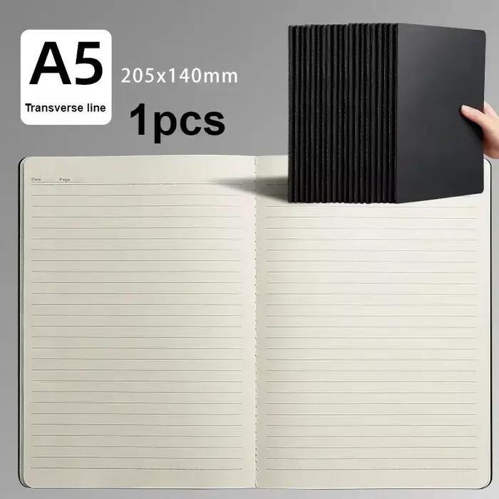 Carnet A5 Kraft couverture Vintage journal blanc/grille/doublure papeterie planificateur papier d'éc