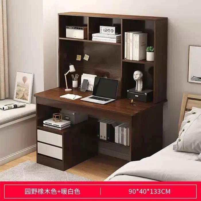 Bureau d'ordinateur tout-en-un, étagère de bureau simple, espace de rangement, bureau d'étude à domi