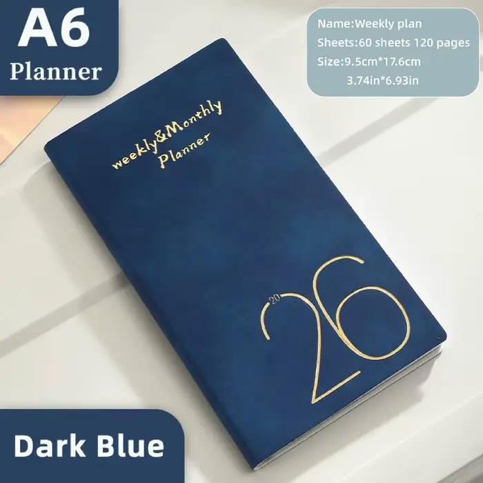 Agenda Portable A6 2026, liste de choses à faire avec calendrier, carnet de rendez-vous, bloc-notes 