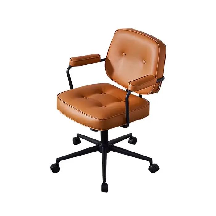 Chaise de Bureau à Dossier Simple avec Cadre en Acier, Fauteuil pour Ordinateur à Domicile, Bureau, 