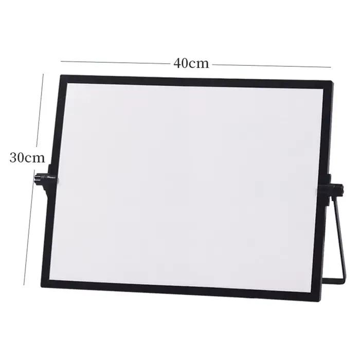 Tableau blanc de bureau pliable Portable effaçable avec support, tableau d'écriture Double face, tab