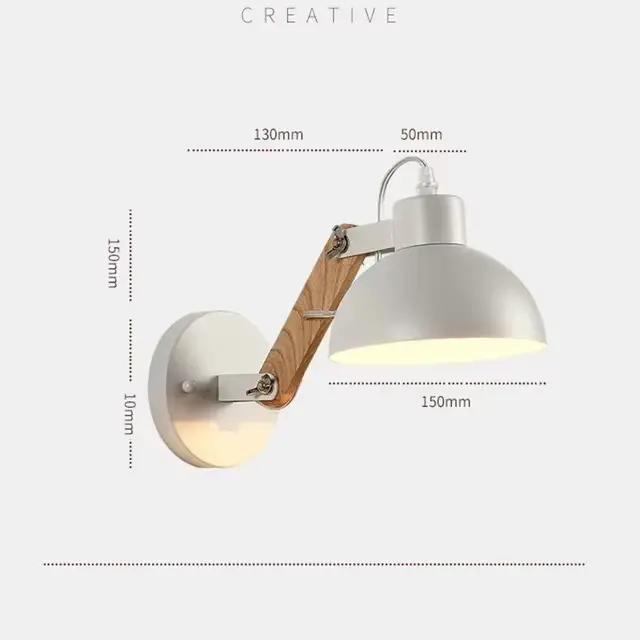 Lampe murale de Style bras robotique nordique, matériau en fer, support en bois, applique de bureau 