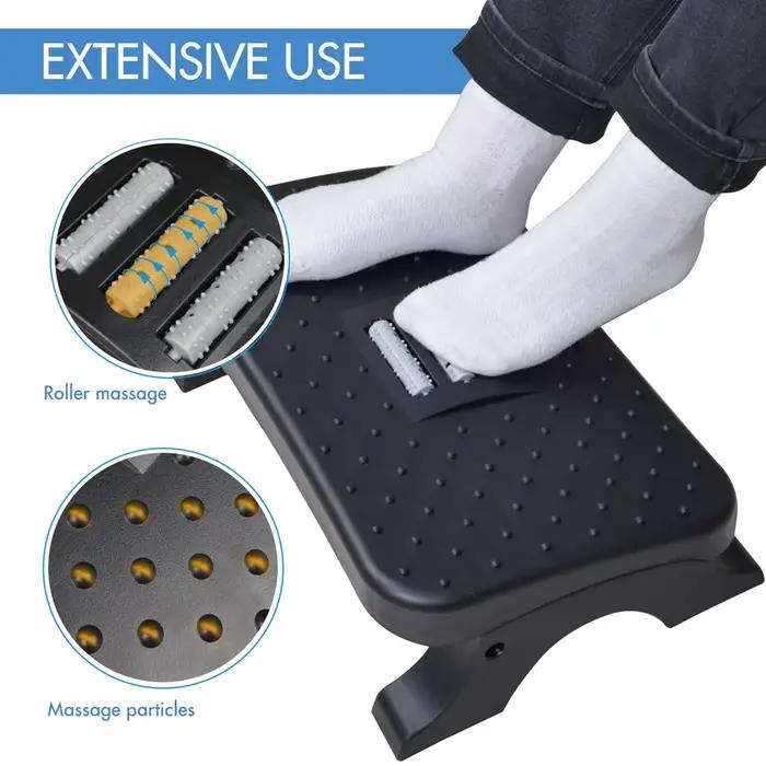 Repose-pieds ergonomique sous le bureau, avec rouleaux de Massage, charge maximale de 120lb, repose-