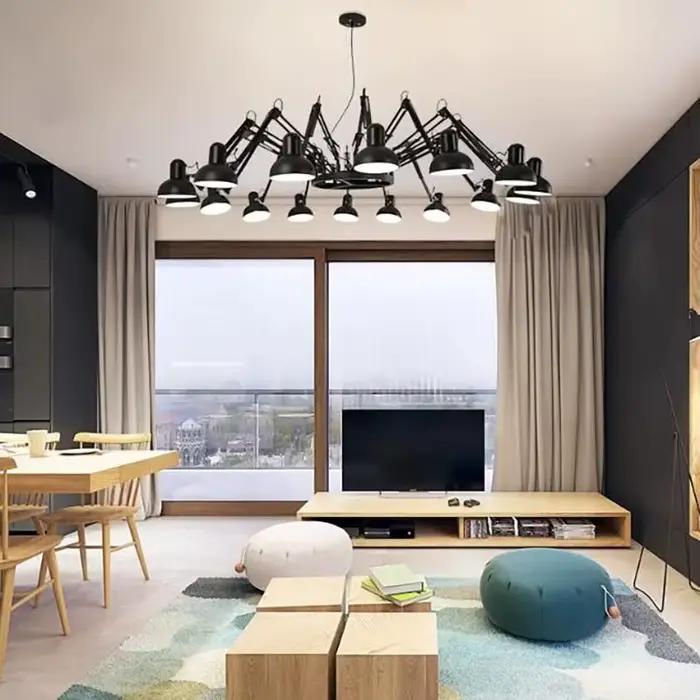 Plafonnier moderne en forme d'araignée, design moderne, éclairage d'intérieur, luminaire décoratif d