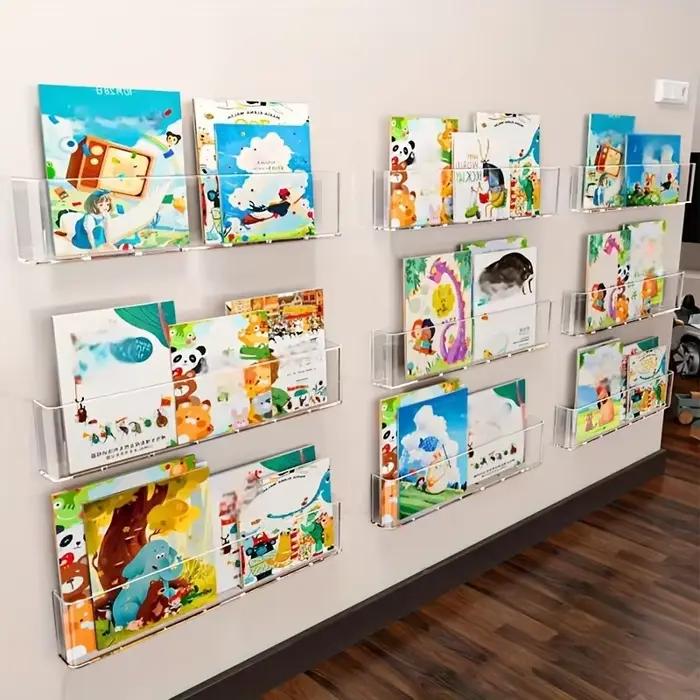 Bibliothèque murale peu encombrante sans perçage, étagère de rangement réglable pour couloir avec pr