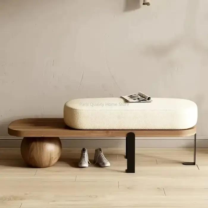 Repose-pieds créatif en forme de U, banc en bois massif, meubles de salon, porte de maison, tabouret