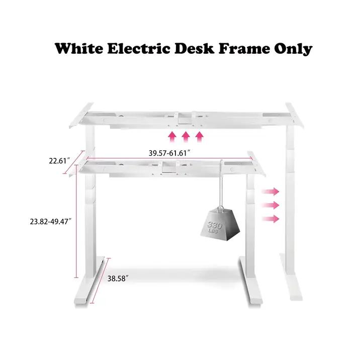 Pour cadre de bureau debout électrique, Base réglable en hauteur, double moteur avec contrôleur de m