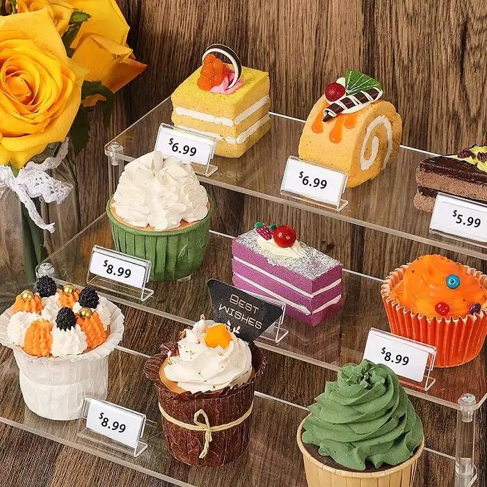 Présentoir de panneau de Table en forme de L, 10 pièces, porte-carte de prix de nom pour Buffet de b