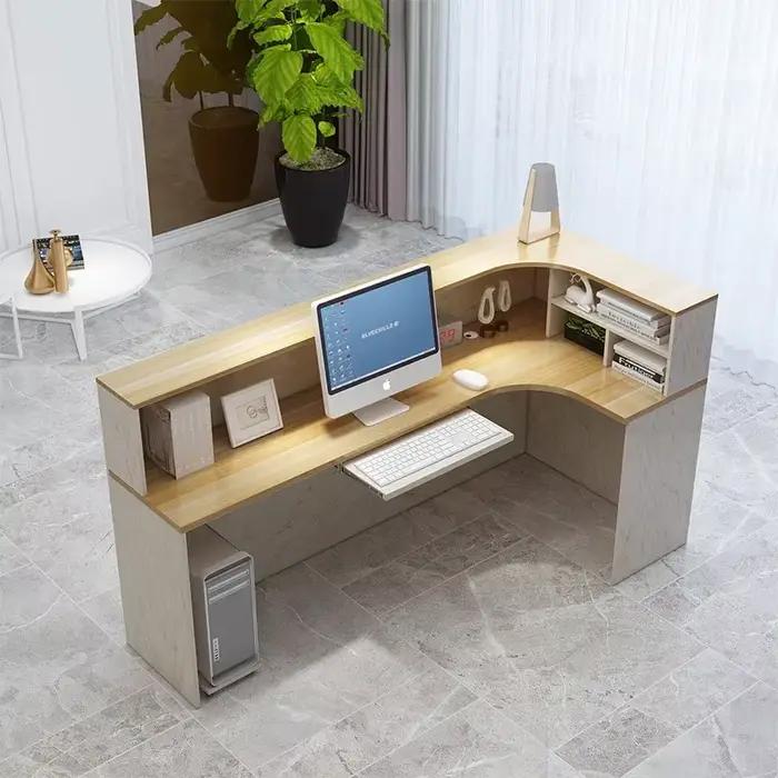 Bureaux de réception d'angle modernes bureaux de réception de bureau de petit espace minimaliste ava