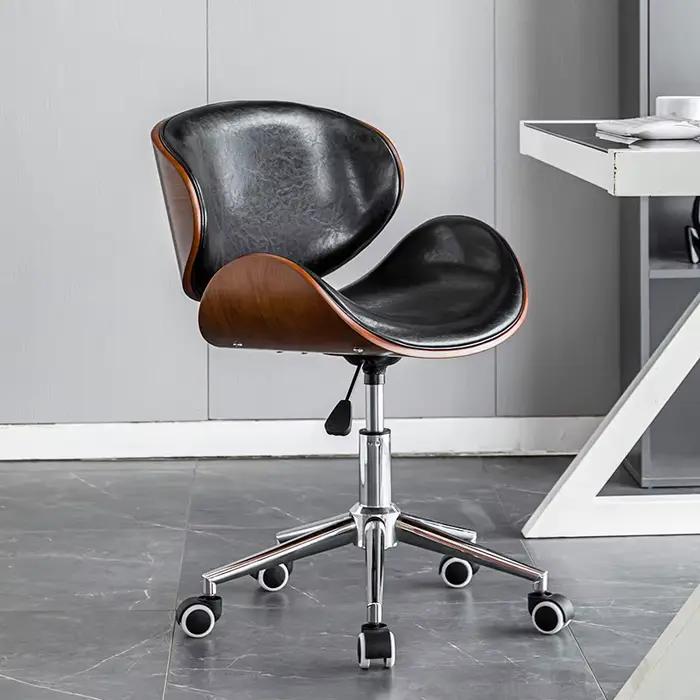 Chaise de bureau scandinave en bois massif, tabouret pivotant à hauteur réglable, siège de bureau d'