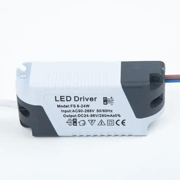 Pilote LED 280mA 8-24W AC 110V 220V à DC 24V, transformateur d'éclairage, panneau de plafonnier, ada