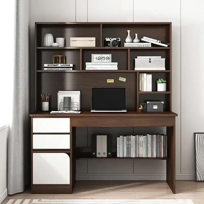 Bureau d'ordinateur tout-en-un, étagère de bureau simple, espace de rangement, bureau d'étude à domi