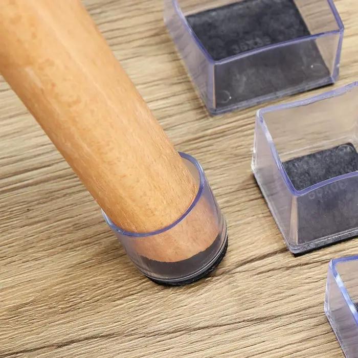 Coussinets en Silicone transparents pour pieds de Table et de chaise, capuchons en PVC, couvre-pieds