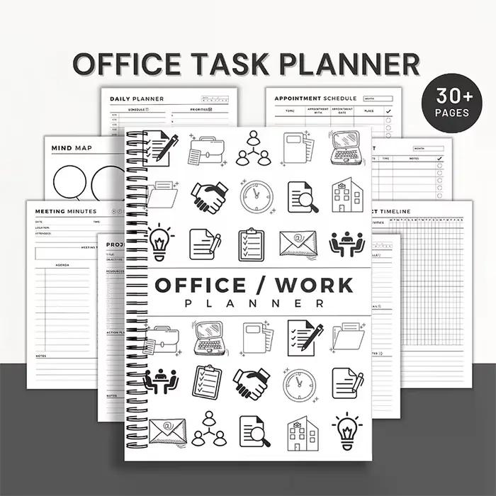 Ensemble de planificateur de tâches de bureau, liste de tâches de bureau, traqueur d'organisation de