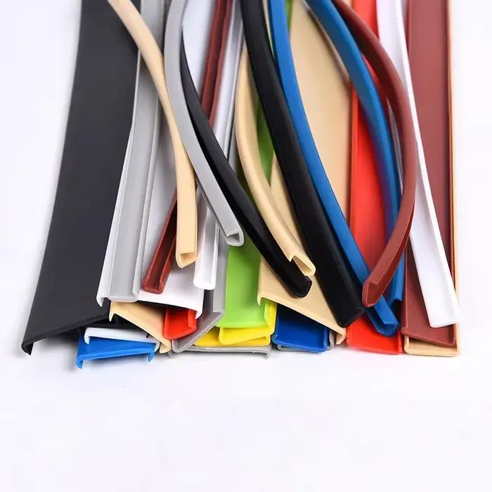 Bande de chant en PVC souple en U, placage, bordure en bois, meubles, blanc, beige, gris, noir, roug