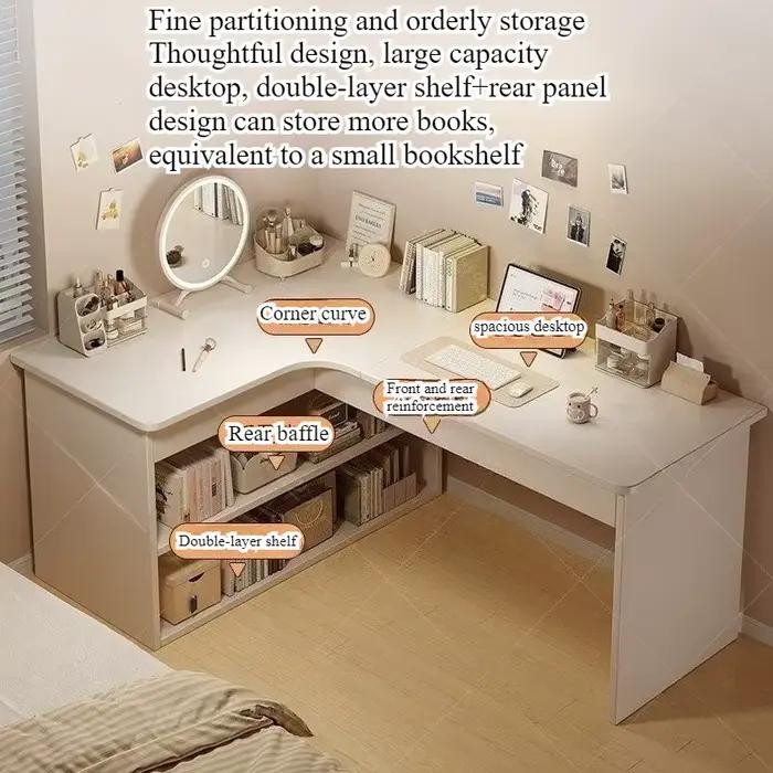 Bureau d'ordinateur, bureau à domicile, bureau de chambre, bibliothèque intégrée, bureau d'angle mul