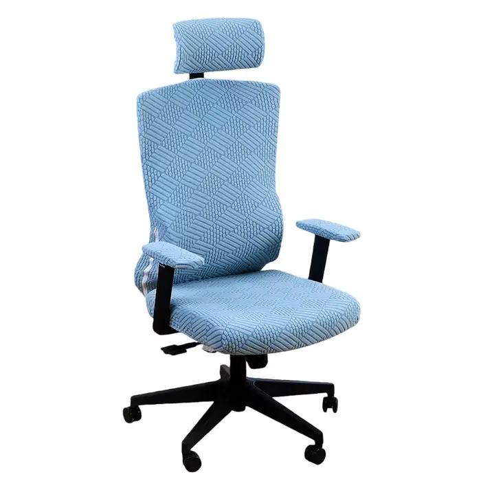 Housse de chaise de bureau, de jeu, d'e-sport, avec dossier et accoudoirs, universelle, pivotante, é