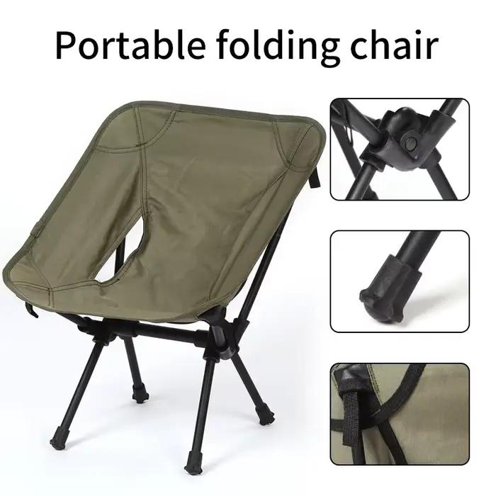 Chaise pliante portable ultralégère, poignées de camping en plein air, chaise de pêche amovible, meu