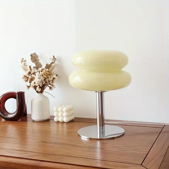 Lampe de table LED en frêne de verre, petite lampe de table de embaud'ambiance, décoration de la mai