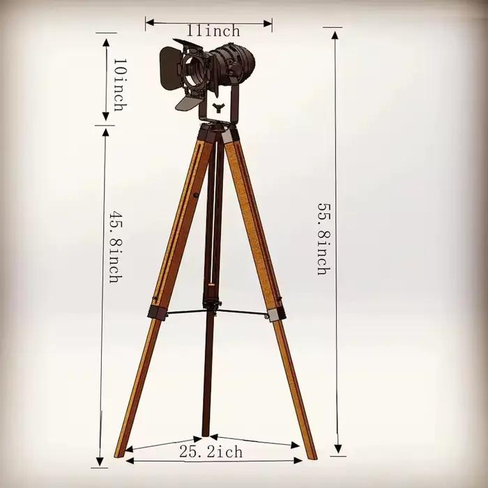 Lampadaire LED industriel en bois