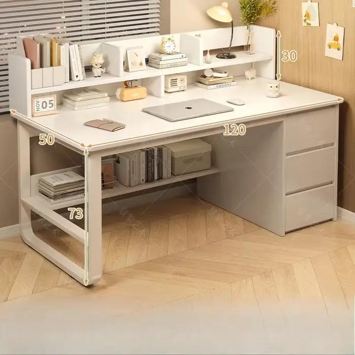 Bureau durable avec étagère intégrée, bureau d'apprentissage multifonctionnel, table et chaise de bureau polyvalentes