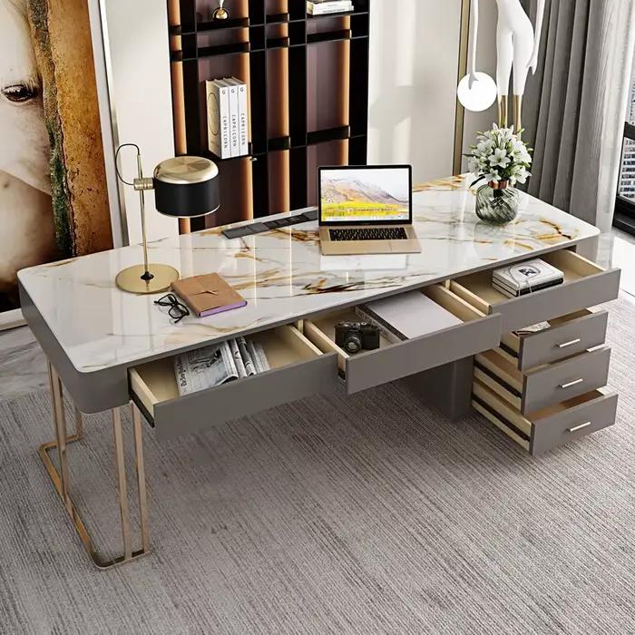 Bureau de luxe, panneau de roche brillant