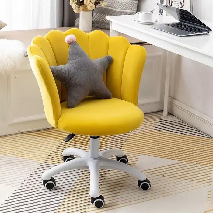 Chaise d'ordinateur pivotante réglable en hauteur avec dossier, confortable, idéale pour les étudiants, les dortoirs, les chambres et l'usage domestique.