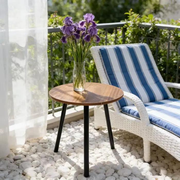1 petite table basse à rotonité simple.