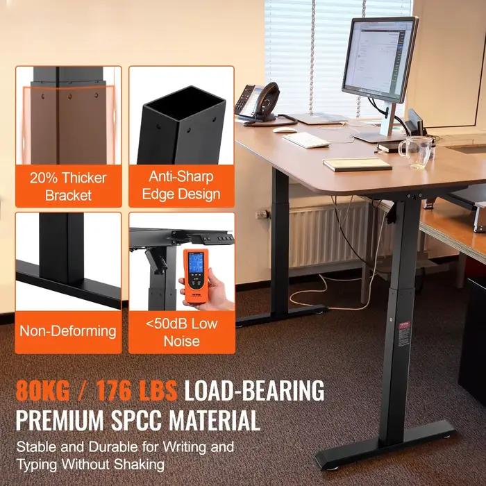 Pour cadre de bureau debout réglable 70-117cm de hauteur pieds