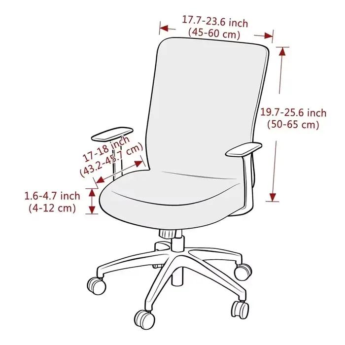 1PC couleur unie chaise de bureau couverture extensible ordinateur