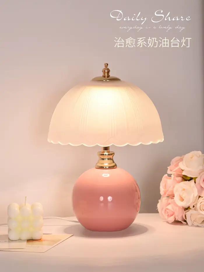 Lampe de bureau moderne en verre et céramique