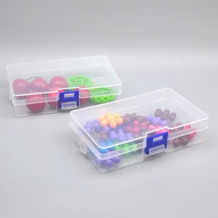 Boîtes de rangement en plastique transparent imperméable pour rangement de petits objets et jouets gris clair ou vert clair pour organisation personnelle et cadeaux d'anniversaire