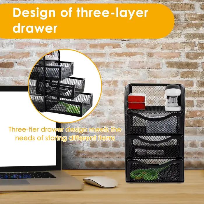 Organisateur de bureau en maille à 4 couches