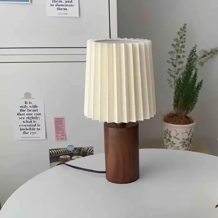 Rétro plissé en bois LED lampe de bureau USB 3W pour salon maison chambre chevet atmosphère LED veilleuse décoration
