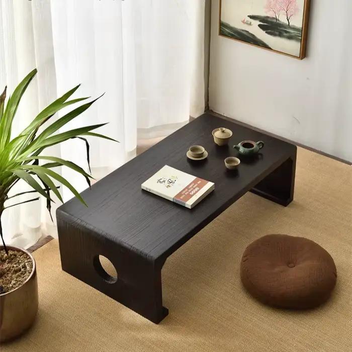 Table à thé en bois massif design minimaliste moderne pour bureau et intérieur élégant avec espace de rangement occaions spéciales pour femme et homme