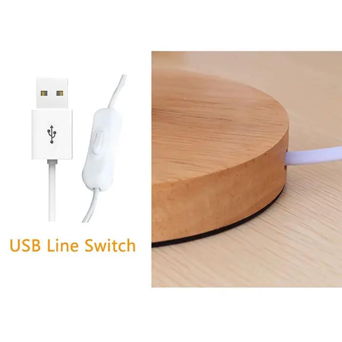 Lampe de chevet USB avec abat-jour en bois et tissu pour chambre à coucher, bureau, salon ou cadeau d'occasion spéciale élégante et sophistiquée