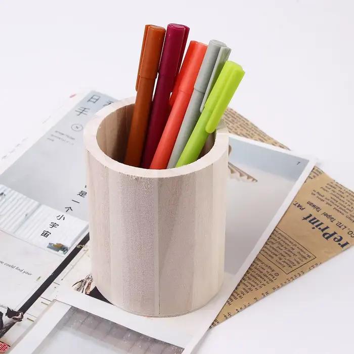 Porte-crayons en bois, accessoires de bureau