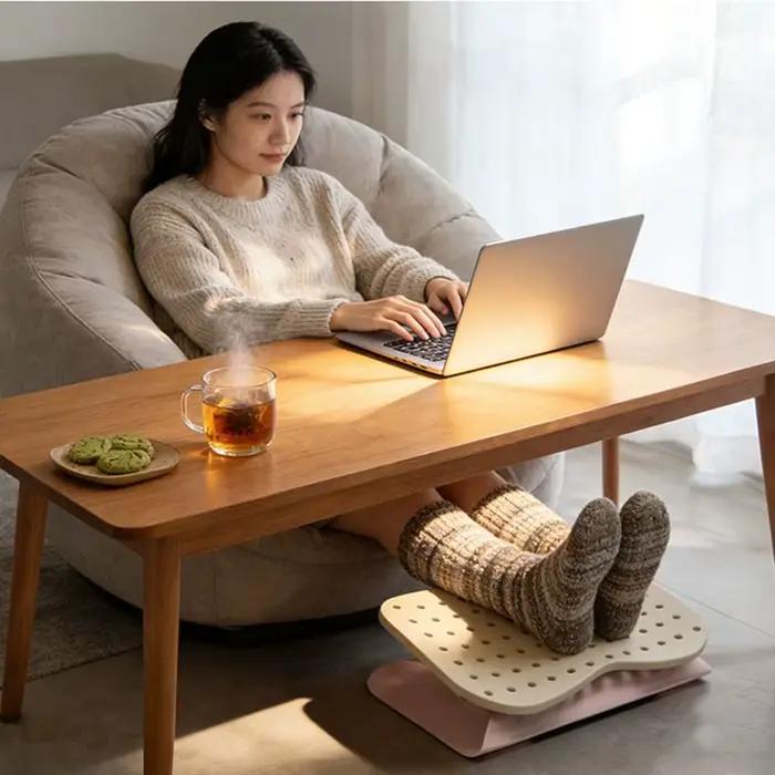 Repose-pieds ergonomique sous le bureau