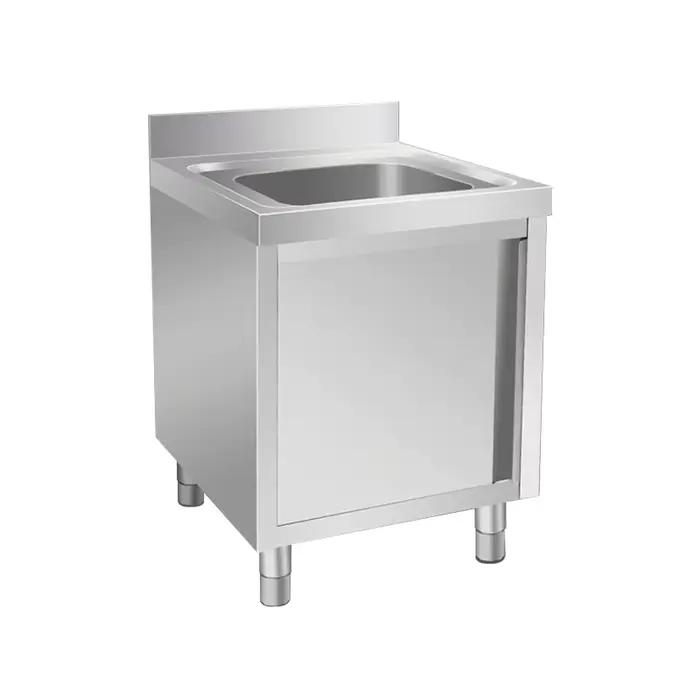 Armoire d'évier commerciale en acier inoxydable 201 304, armoire d'évier simple et double, armoire de grande capacité, lavabo indépendant