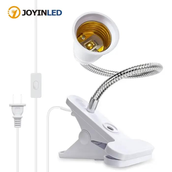Lampe à pince E27 à col flexible avec interrupteur marche/arrêt