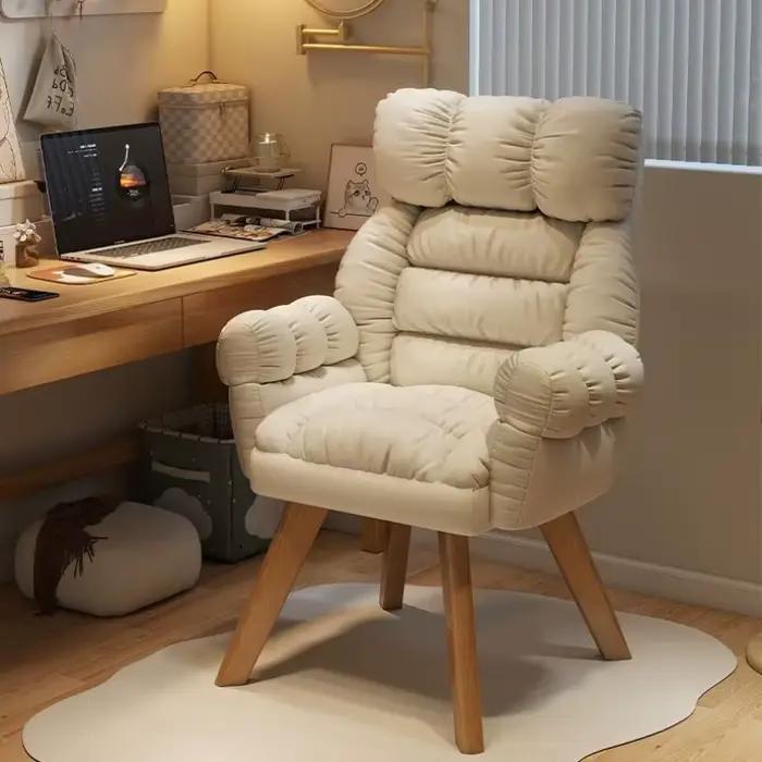 Chaise de bureau ergonomique rembourrée avec support dorsal pour bureau et salon en boissons colorées pour hommes et femmes