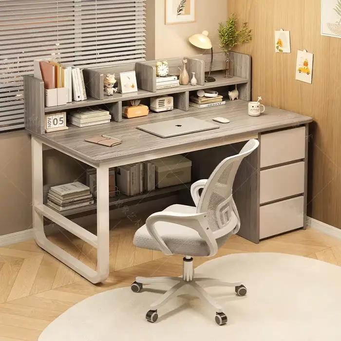 Bureau durable avec étagère intégrée, bureau d'apprentissage multifonctionnel, table et chaise de bureau polyvalentes