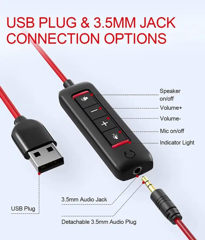 HROEENOI WRHW03N Centre d'appels USB casque filaire voix claire suppression du bruit