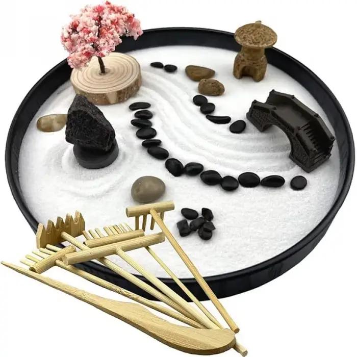 Plateau de sable pour jardin zen - Décoration de bureau - Artisanat et ornements anti-stress